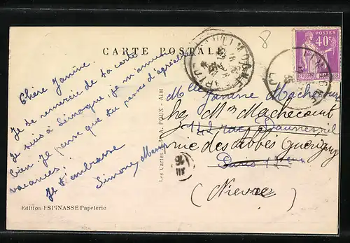 AK Limogne, Vue prise de la route de Villefranche