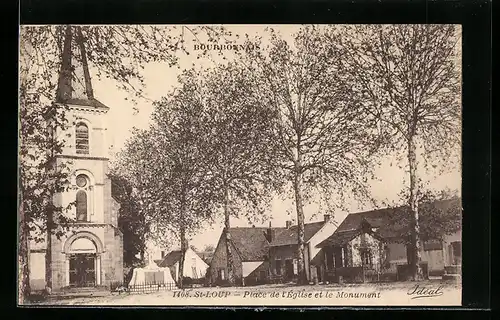 AK St-Loup, Place de l`Église et le Monument