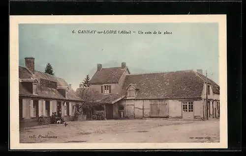 AK Gannay-sur-Loire, Un coin de la place