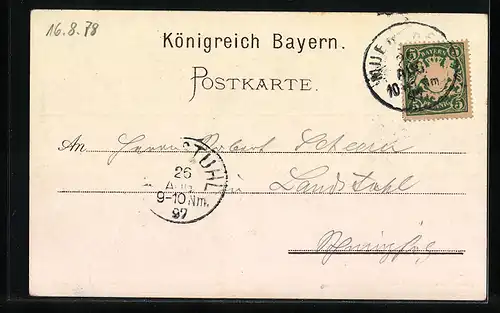 Lithographie München, Propyläen, Ludwigskirche, Ludwig I.