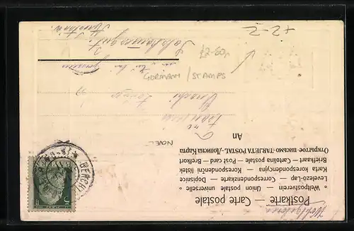 AK Berchtesgaden, Königsee mit Bootspartie, Briefmarken, Postillon, Wappen