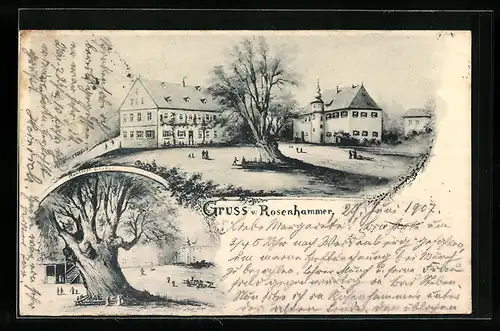 AK Rosenhammer, Ortspartie und alter Baum