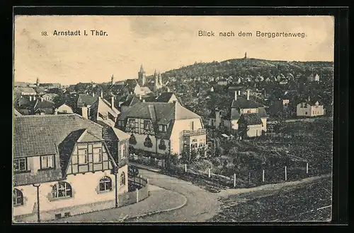 AK Arnstadt i. Thür., Strassenecke am Berggartenweg