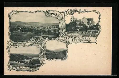 AK Fredelsloh, St. Blasiuskirche, Holzmühle, Stennebergmühle