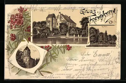 Lithographie Freyenstein, Ruine, Schloss, Am Wall