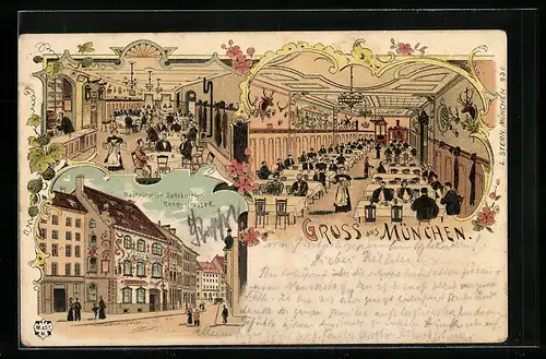 Lithographie München, Restaurant Spöckmeier, Rosenstrasse 8