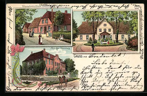 Lithographie Bredenbek, Adel Gut Kronsburg, Haus Fredenmoor