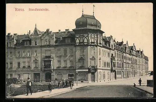 AK Riesa, Blick auf die Standfeststrasse