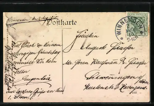 AK Winnenden, Untere Marktstrasse mit Blick zum Torturm, Gruppe von Kindern