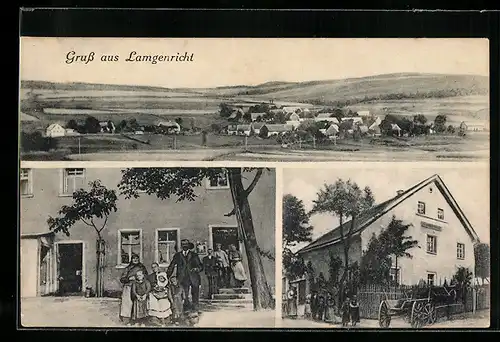 AK Lampenricht, Vor dem Gasthaus, Blick auf das Dorf