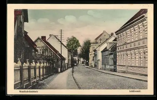 AK Wendisch-Buchholz, Blick in die Schützenstrasse