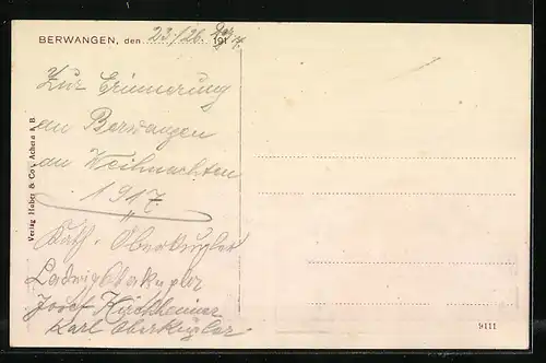 AK Berwangen b. Epp, Handlung von Jacob Billmann, Ortsansicht