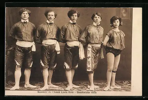 AK Souvenir de l`Arené Louis Knie, Geschwister Knie