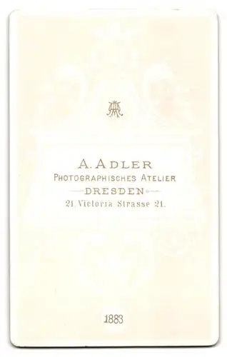 Fotografie A. Adler, Dresden, Victoria-Str. 21, Bürgerliche Dame mit Haarknoten