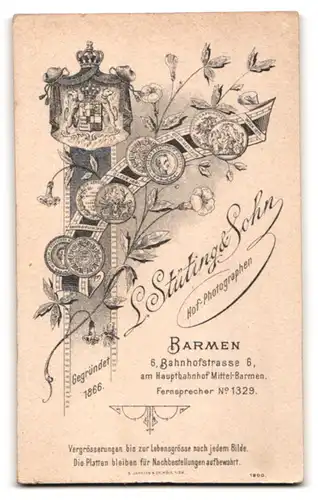 Fotografie L. Stüting & Sohn, Barmen, Bahnhofstr. 6, Junge Dame im hübschen Kleid