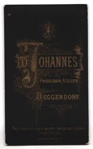 Fotografie W. Johannes, Deggendorf, Junger Herr im Anzug mit Zwirbelbart