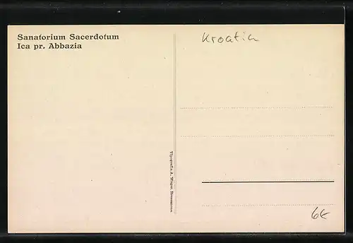 AK Ika, Ansicht des Priesterhauses von der Küste aus