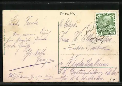 AK Lovrana, Ortsansicht mit Uferpartie