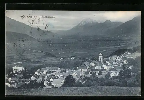 AK Liezen /Steiermark, Ortsansicht m. Grimming