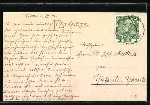 AK Liezen /Steiermark, Ortsansicht mit Kirchturm