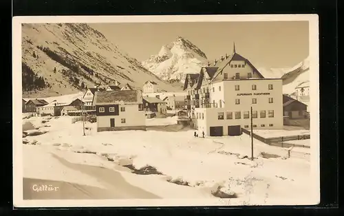 AK Galtür, Alpenhaus Fluchthorn im Winter