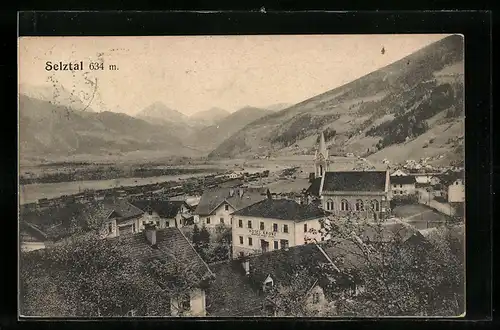 AK Selztal, Ortspartie mit Hotel Krone und Kirche
