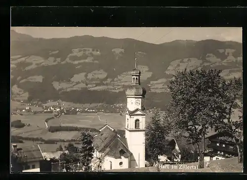 AK Hart im Zillertal, Ortspartie mit Kirche