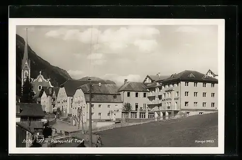 AK Bad Ischgl, Strassenpartie mit Kirche