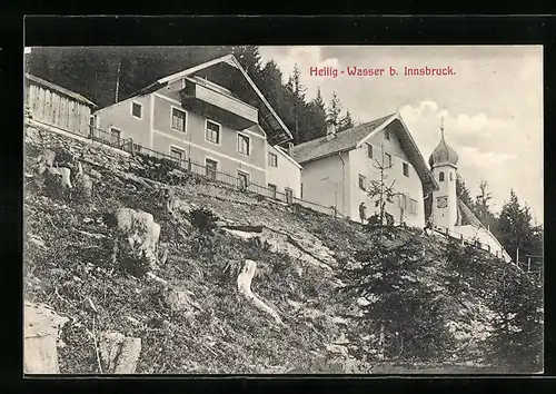 AK Heilig-Wasser b. Innsbruck, Ortspartie bei Tag