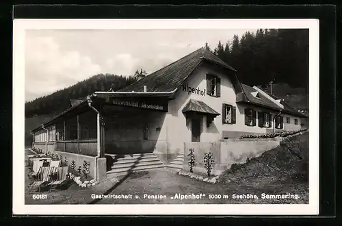 AK Semmering, Gasthaus und Pension Alpenhof