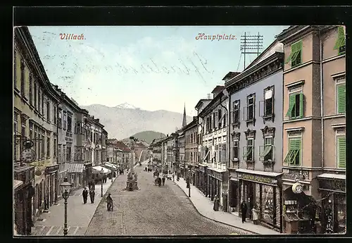 AK Villach, Hauptplatz mit Anwohnern