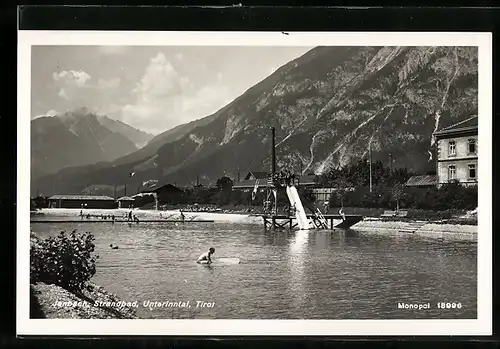 AK Jenbach /Unterinntal, Wasserrutsche im Strandbad