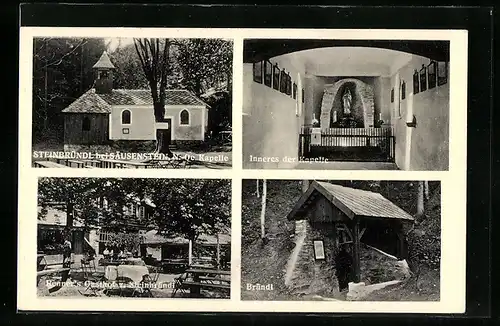 AK Krummnussbaum, Steinbründl, Kapelle, Inneres der Kapelle, Gasthof zum Steinbründl, Bründl