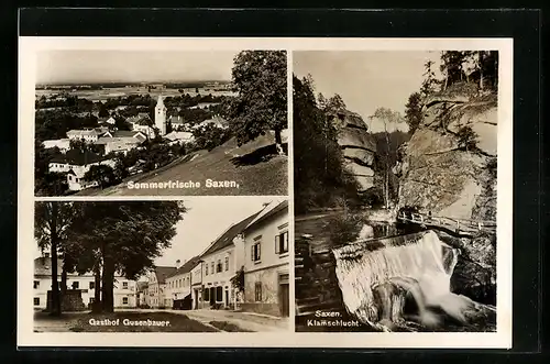 AK Saxen, Gasthof Gusenbauer, Klamschlucht, Teilansicht