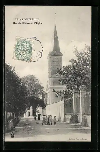 AK Sainte-Hermine, Rue du Chateau et l`Eglise