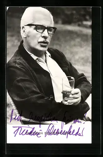AK Schauspieler Friedrich Schoenfelder, Autograph