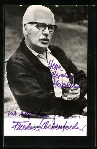 AK Schauspieler Friedrich Schoenfelder, Autograph