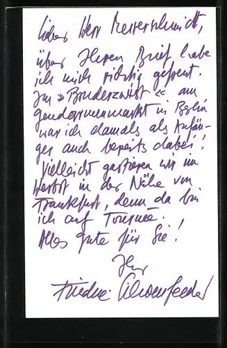 AK Schauspieler Friedrich Schoenfelder, Autograph