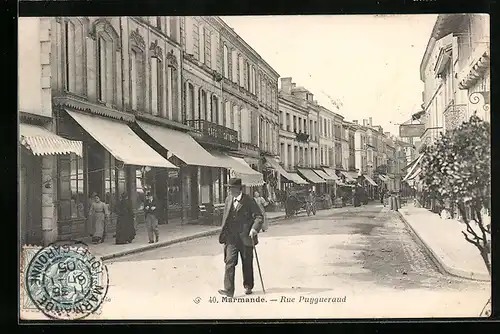 AK Marmande, Rue Puygueraud, Cafe GAtimel