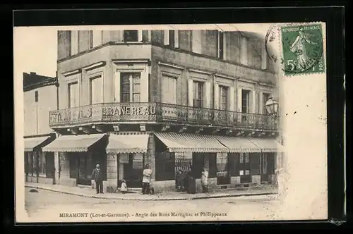 AK Miramont, Angle des Rues Martignac et Philippeaux