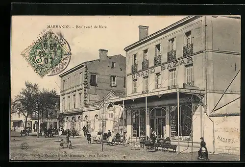 AK Marmande, Boulevard de Maré, Grand Bazar