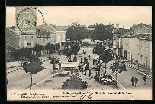 AK Casteljaloux, Place de l`Avenue de la Gare