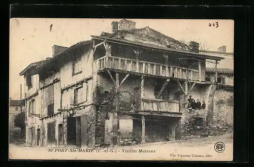 AK Port-Ste-Marie, Vieilles Maisons, famille