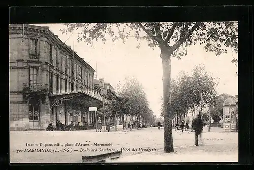 AK Marmande, Boulevard Gambetta, Hotel des Messageries