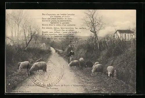 AK Villeneuve-sur-Lot, Route de Pujois à Villeneuve