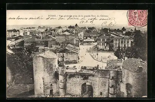 AK Duras, Vue générale prise de la grande Tour du Château