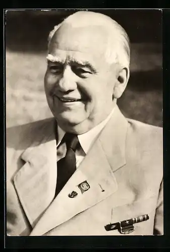 AK Portrait von Wilhelm Pieck, 1876-1960, Erster Präsident der Deutschen Demokratischen Republik