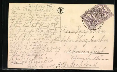 AK Punkaharju, Ortspartie mit Treppe