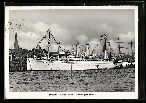 AK Dampfer Oceana im Hamburger Hafen