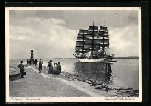 AK Travemünde, Schulschiff Deutschland, Segelschiff